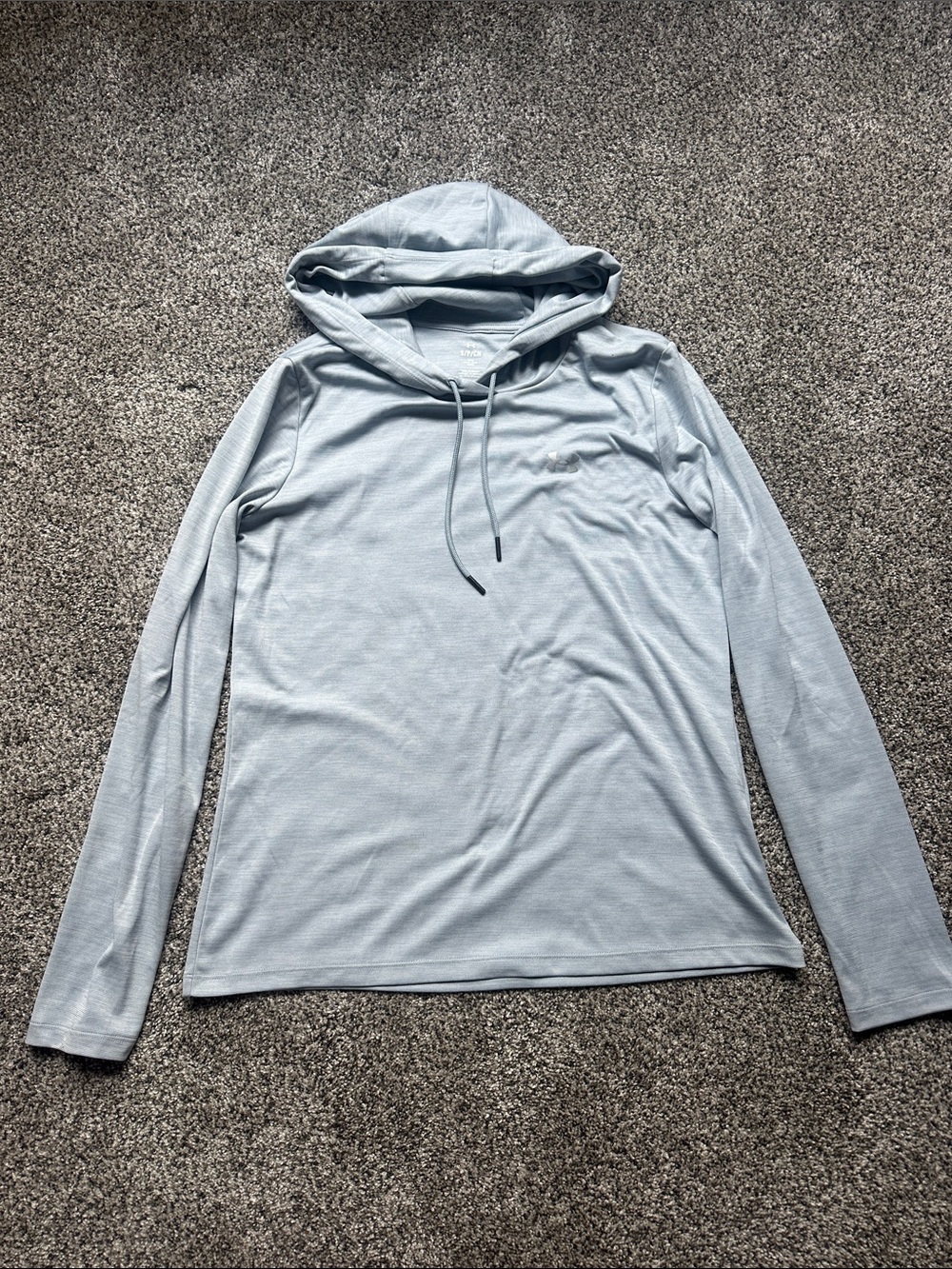 Light grey/ silver women's Hooded Long-Sleeve Shirt S